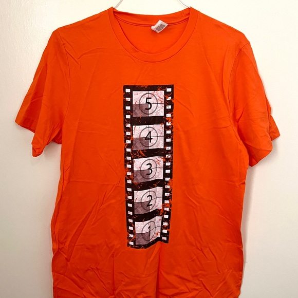 Other - NEW Canvas Film Strip Movies Orange T-Shirt - Size L